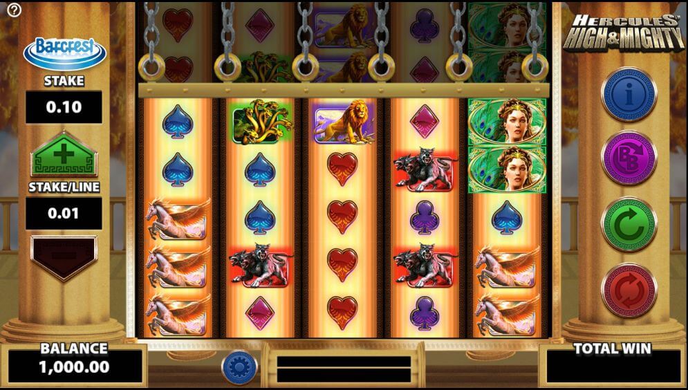 hercules high and might slot machine online