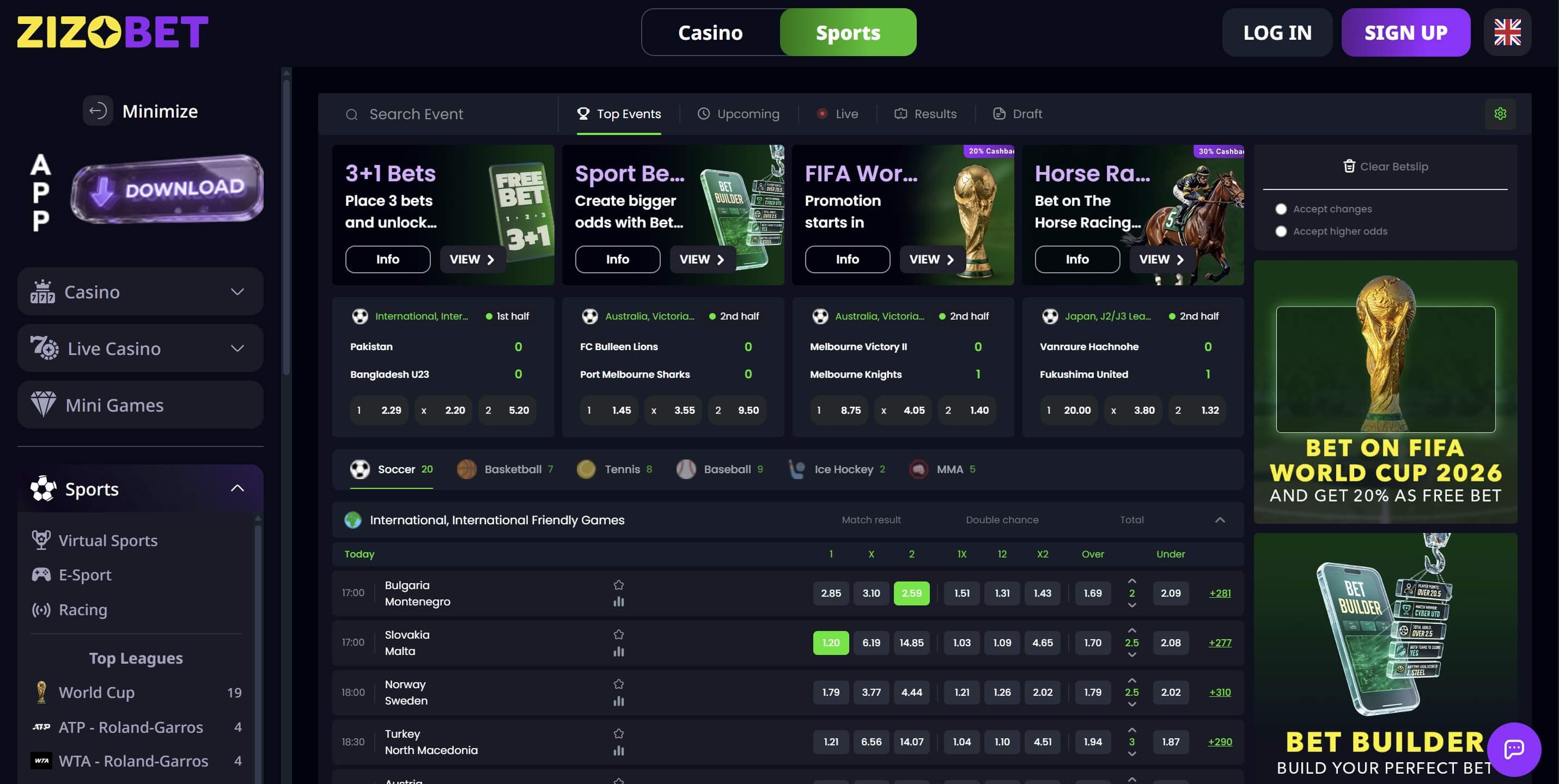 zizobet sportsbetting lobby