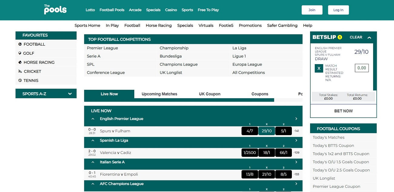 The Pools sports betting