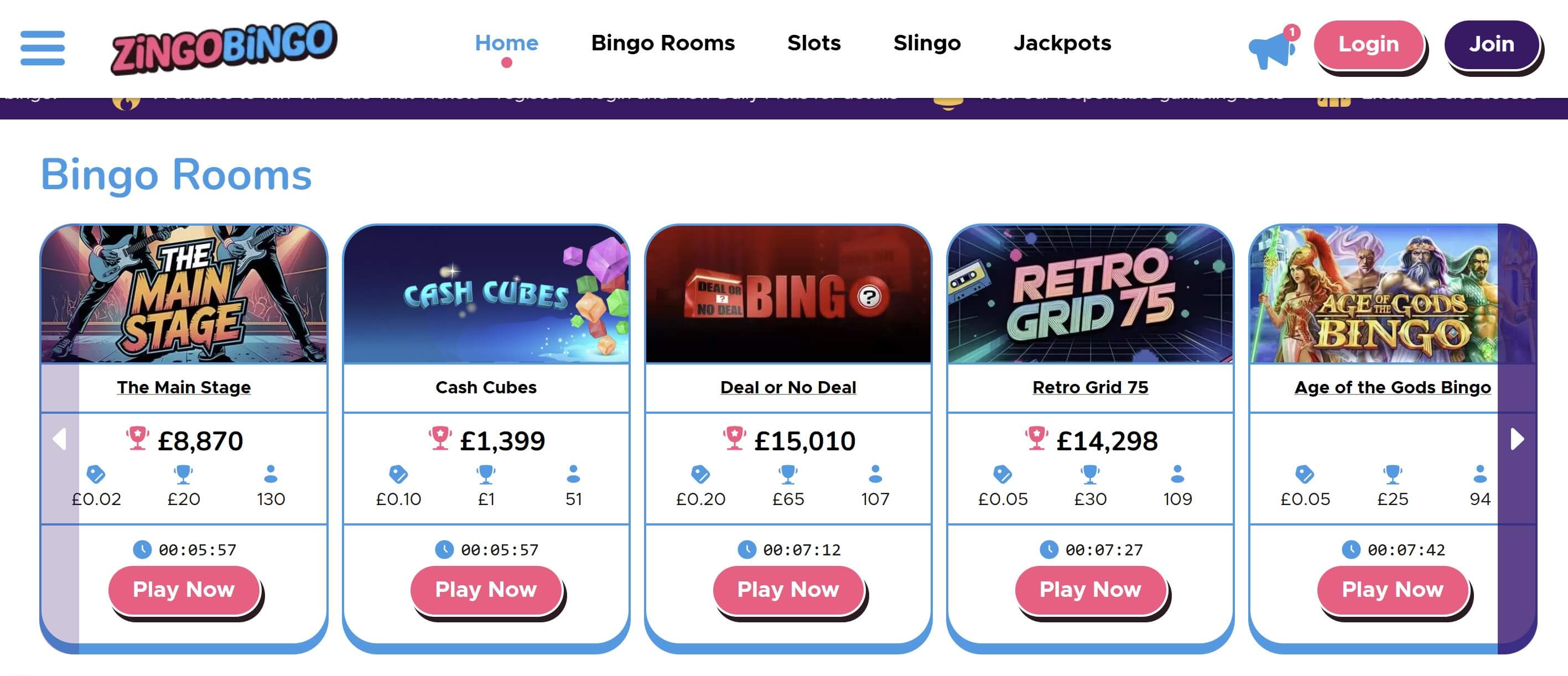 bingo games at slingo bingo