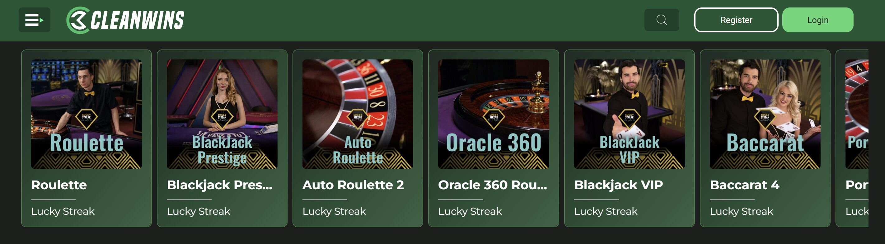 cleanwins casino live dealer