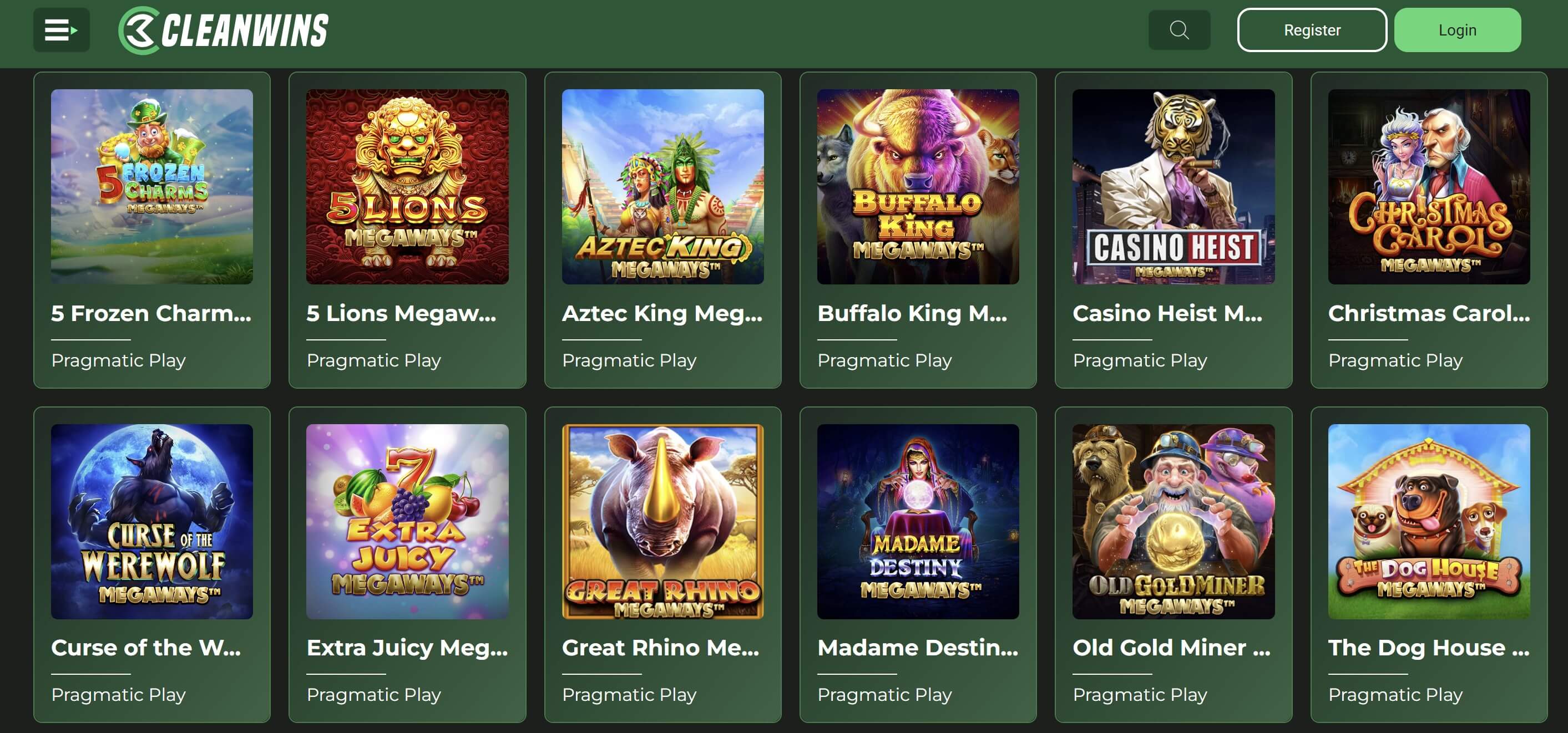 cleanwins.com slots lobby