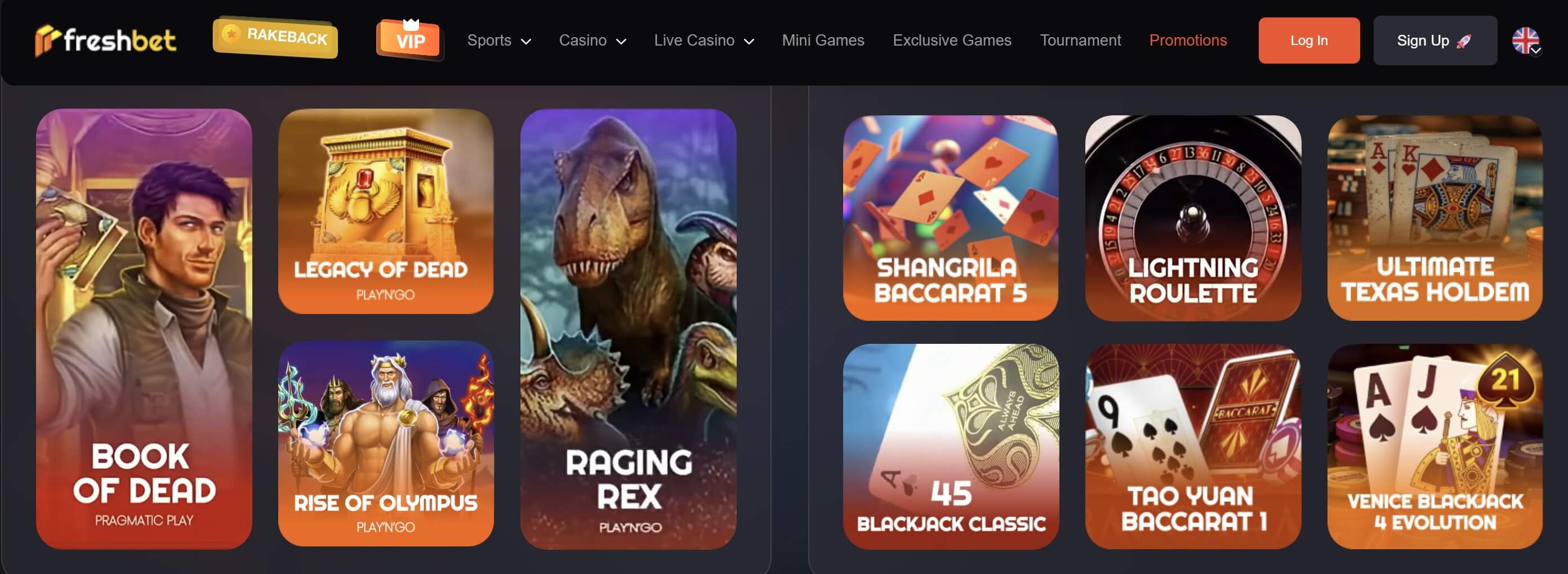 lobby at freshbet.com