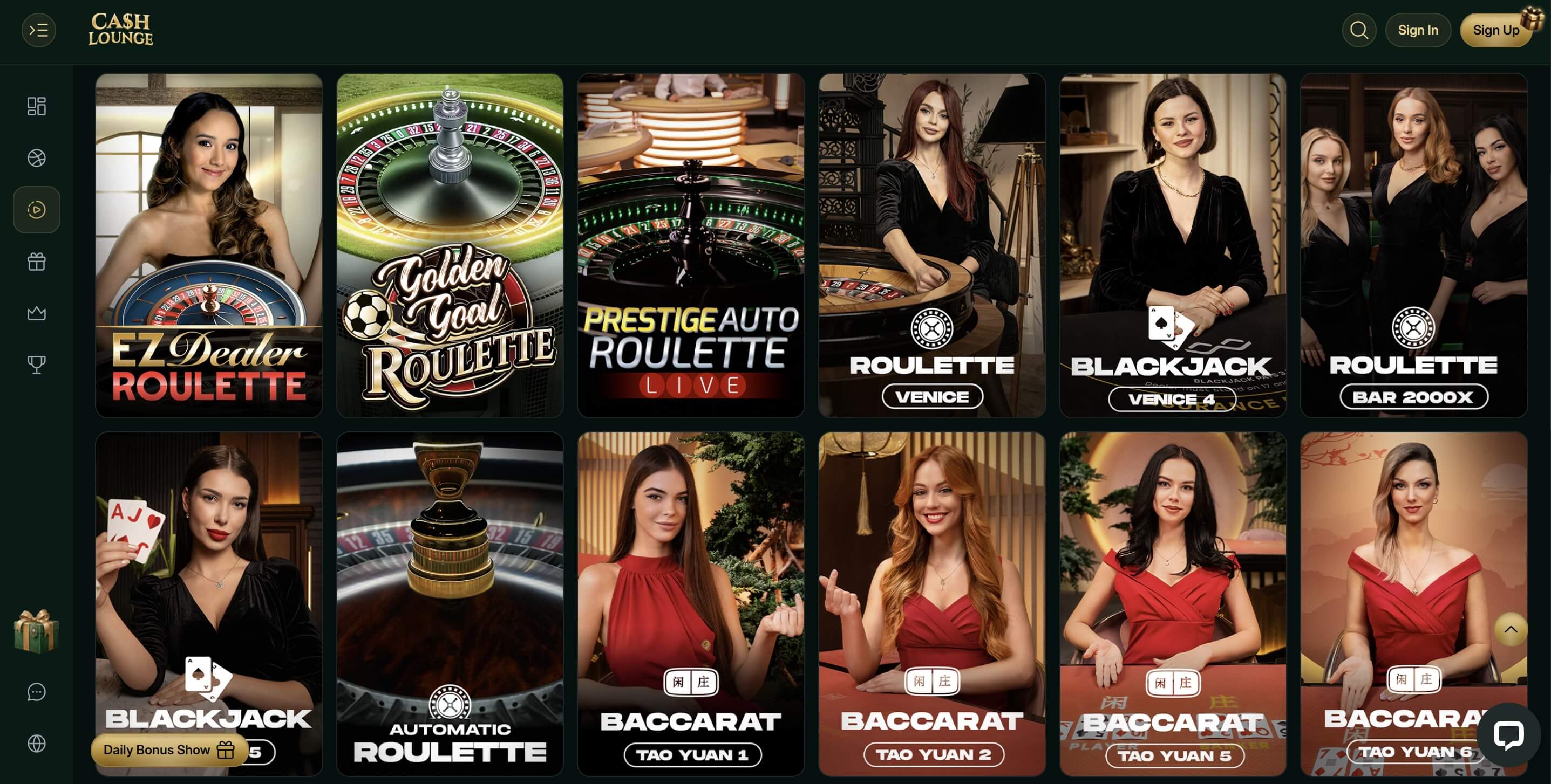 cash lounge casino live games