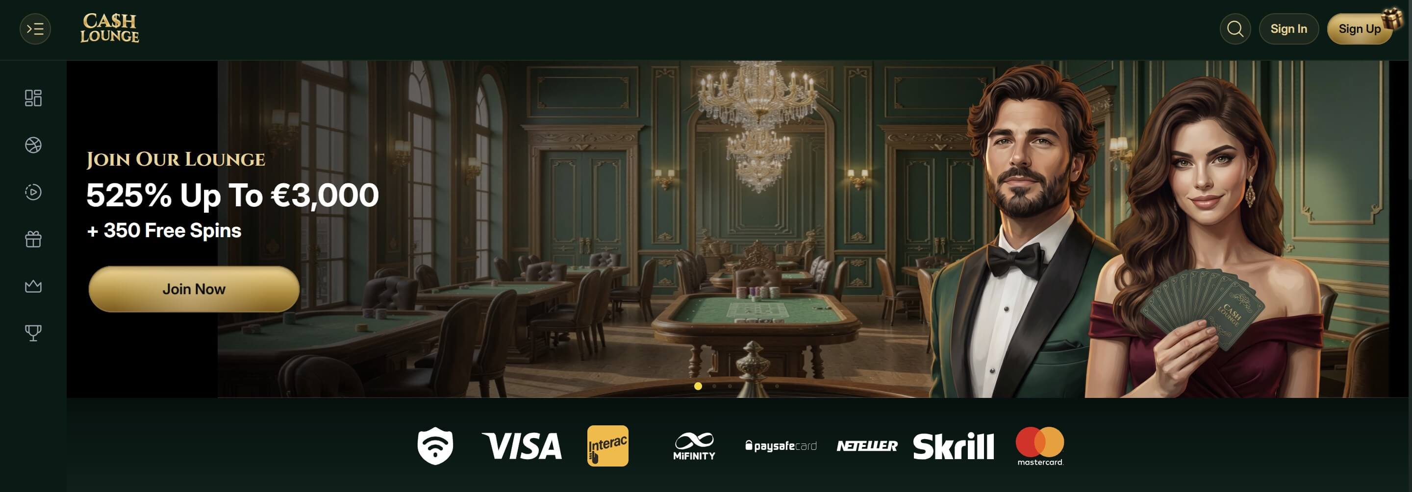Cashlounge casino lobby
