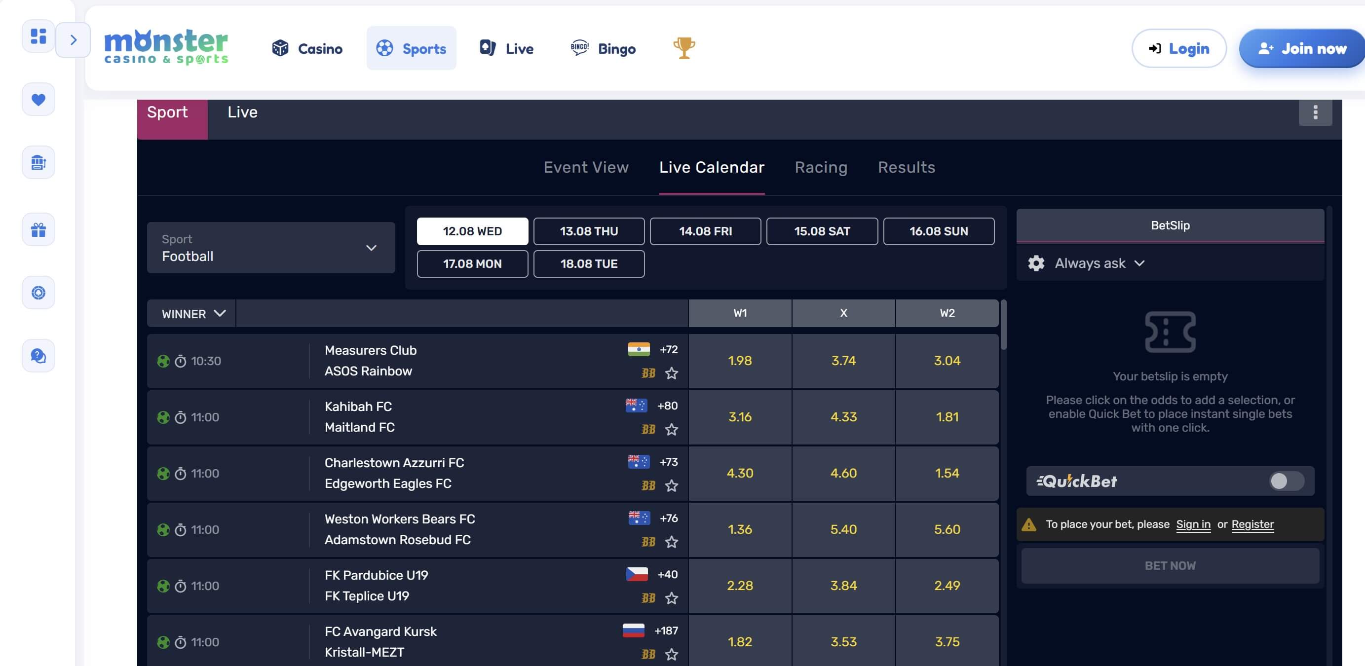 Monster sports betting lobby