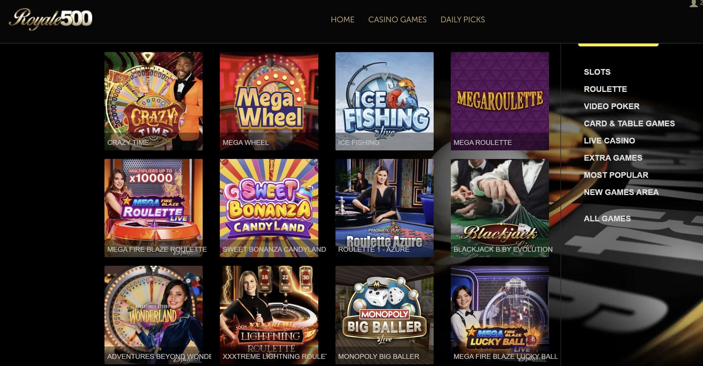 Live dealee games at Royale500 Casino