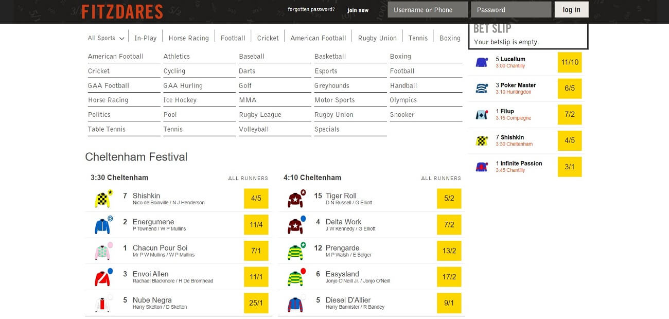 betting options at fitzdares sports