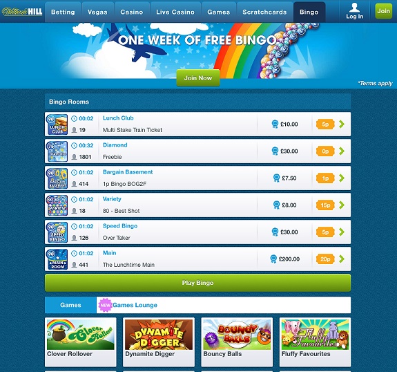 william hill online bingo