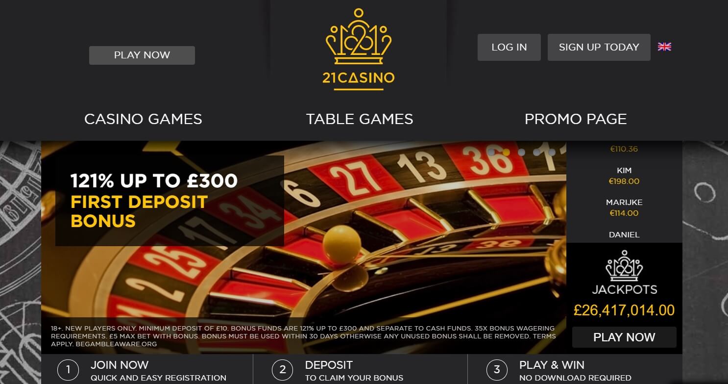 21 casino bonus