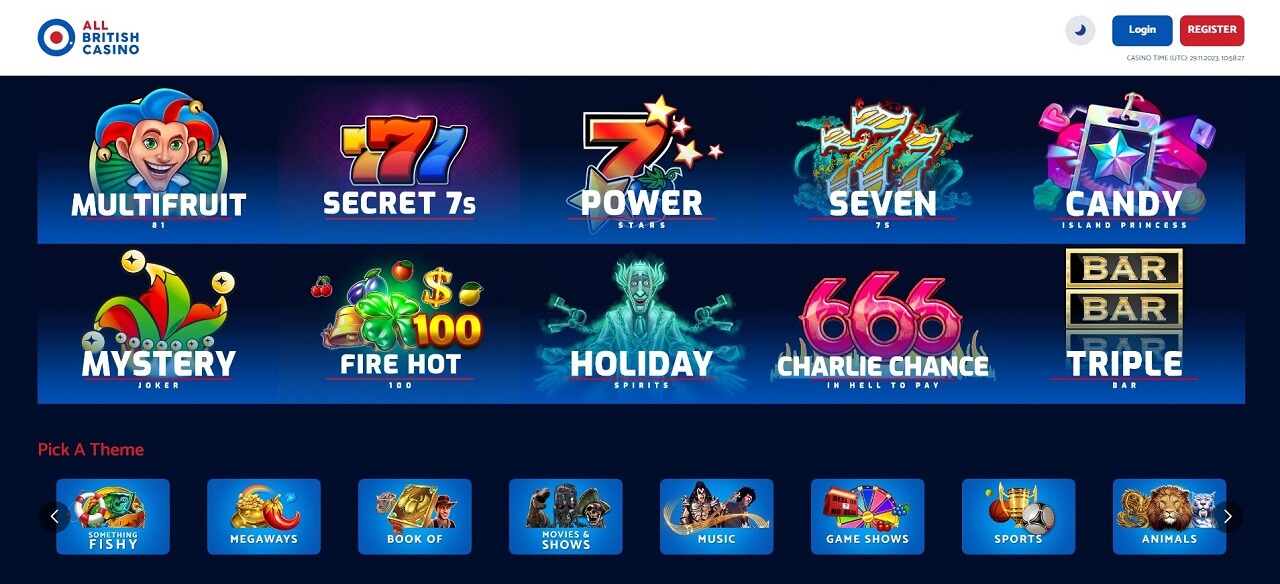 All British Casino slots