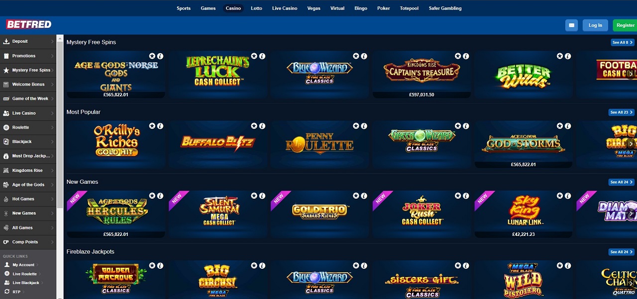 Betfred casino games