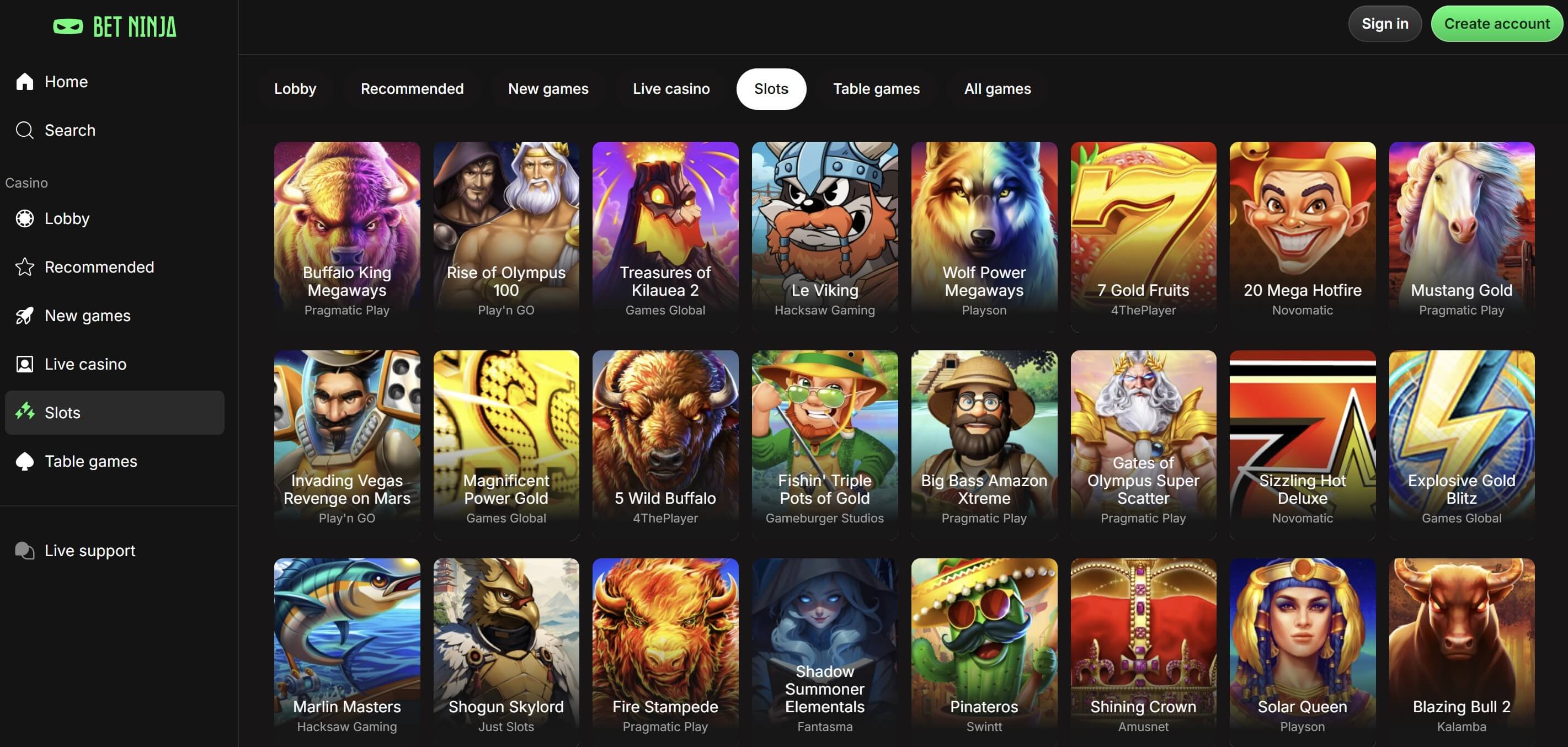 betninja slots