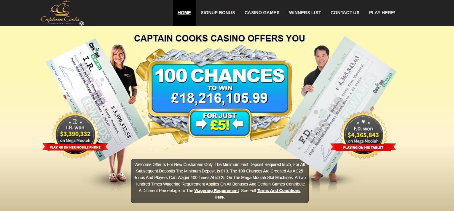 captain cooks UK sign up bonus