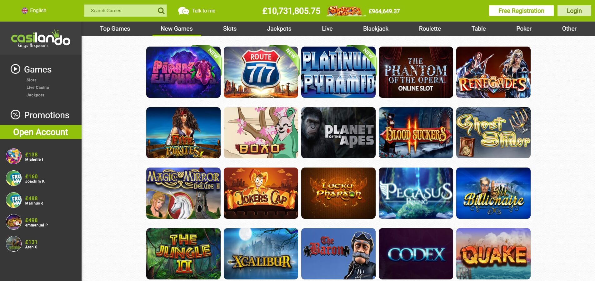 casilando casino games and slots