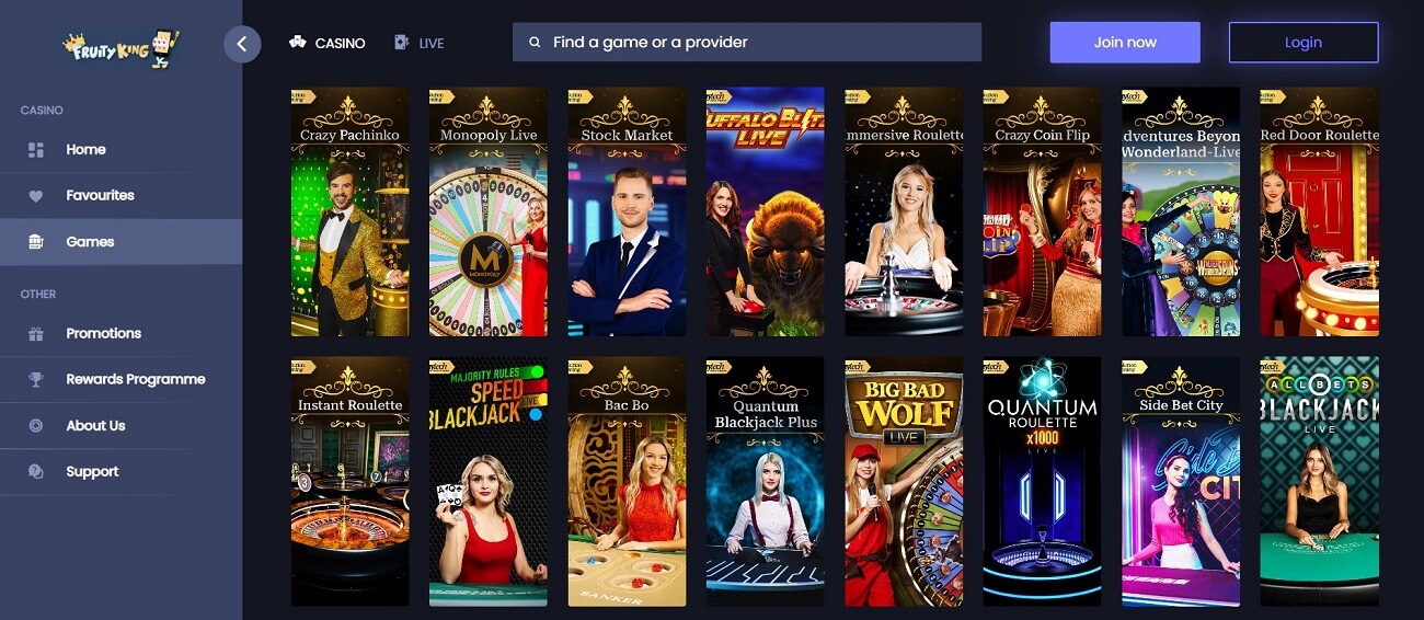 live casino games