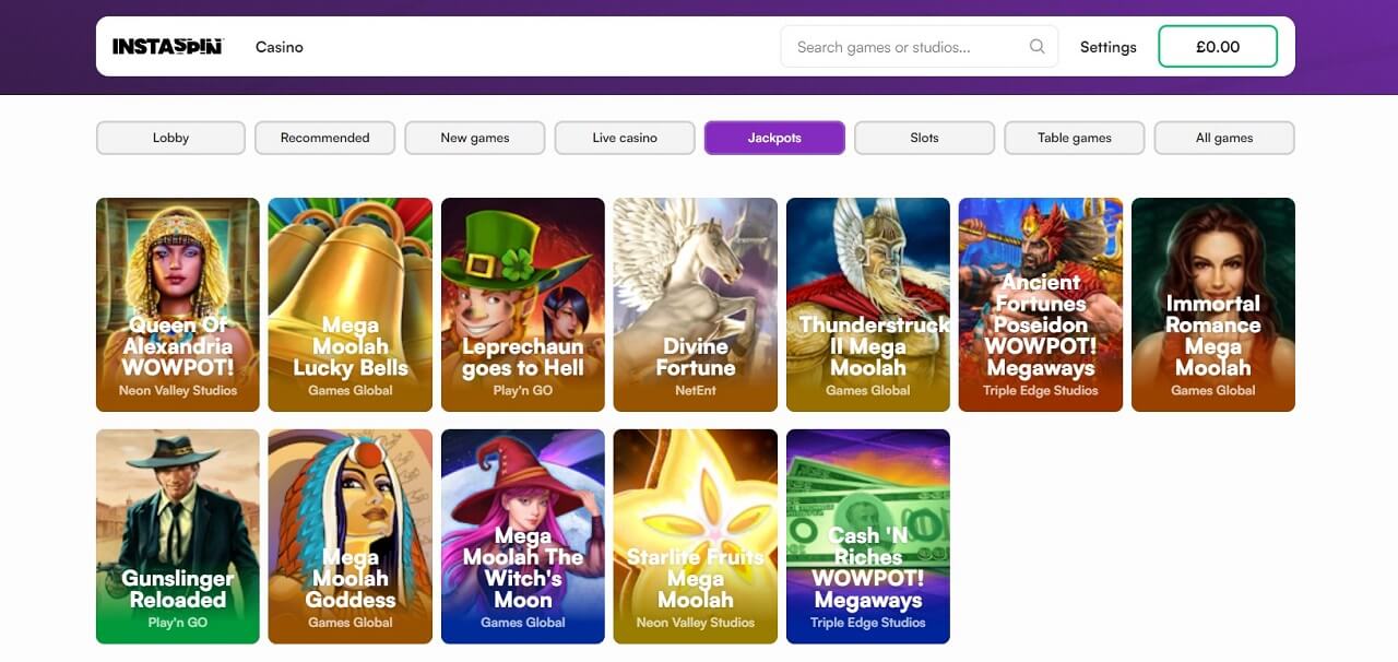 instaspin.com casino jackpot slots