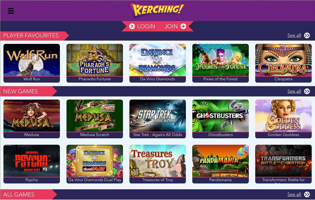 kerching casino games and slots