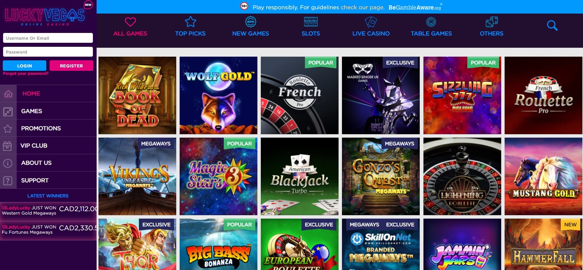 lucky vegas casino games and slots screenshot