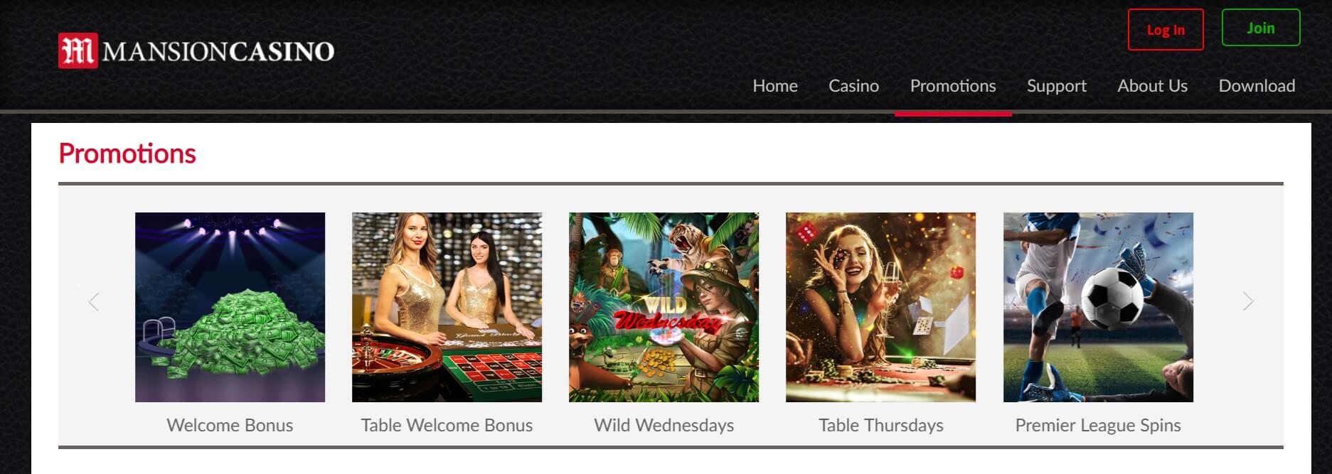 mansion casino bonus and promotion details