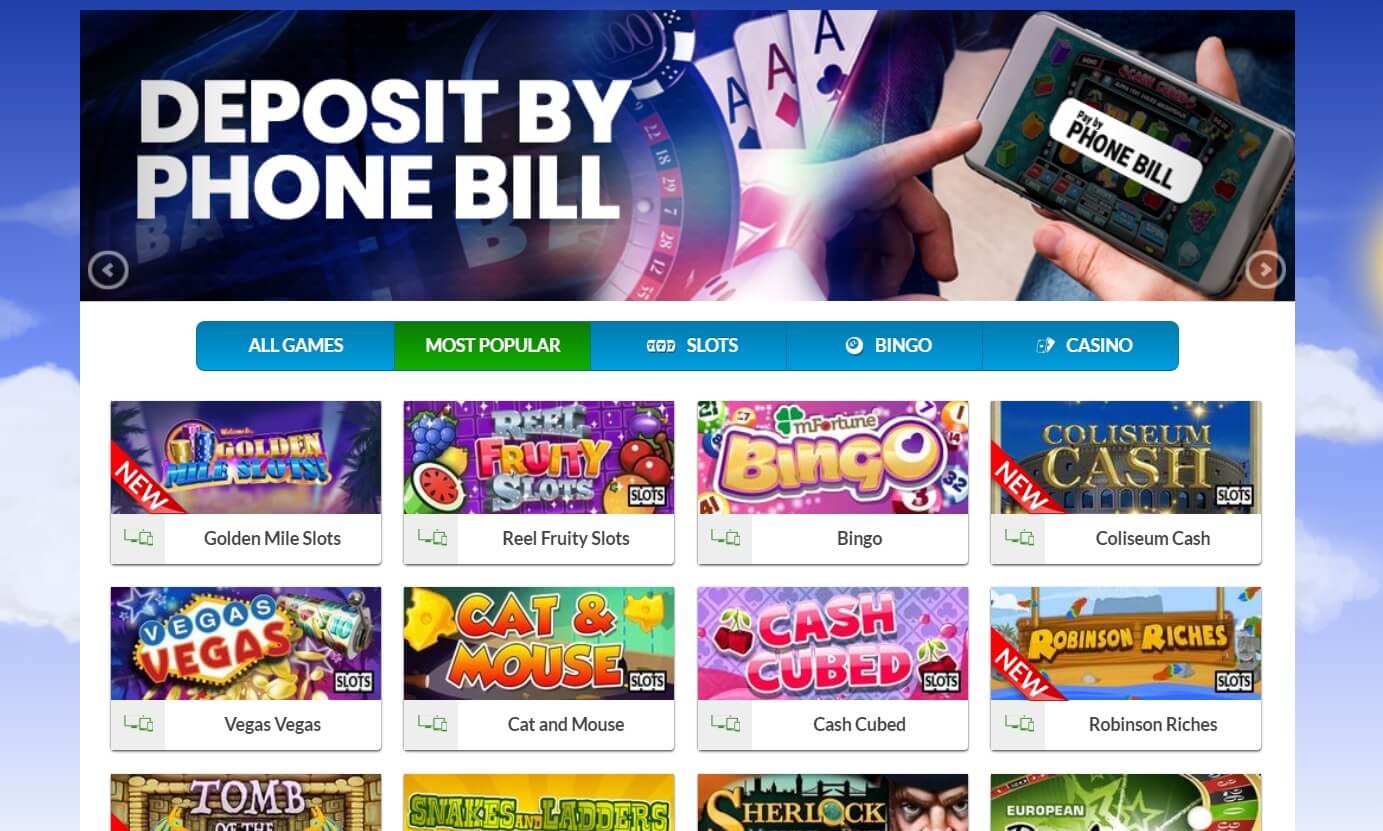 mfortune mobile slots deposit by phone bill