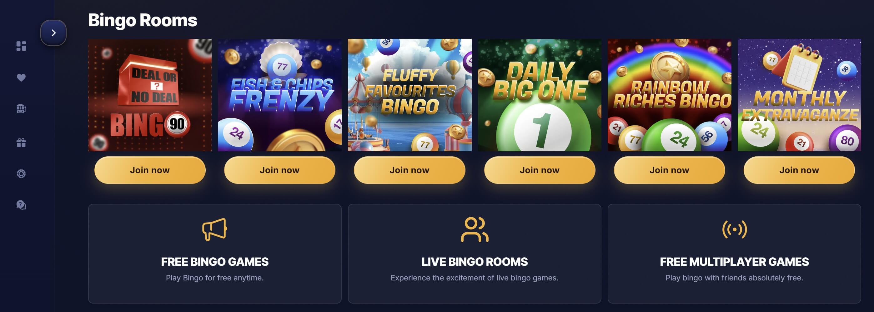 bingo lobby at playuk