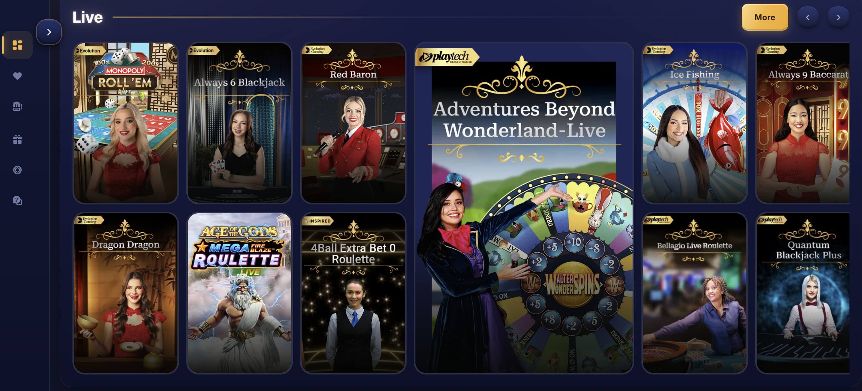 playuk casino live games lobby