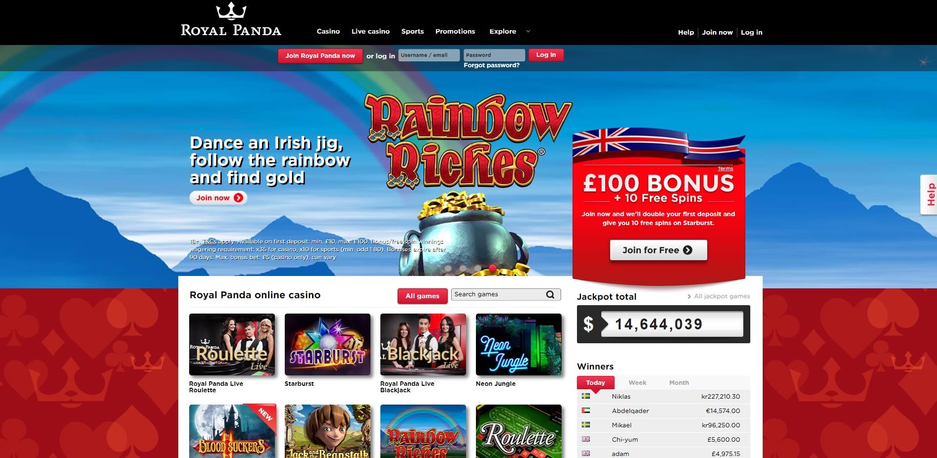 royal panda casino games and slots