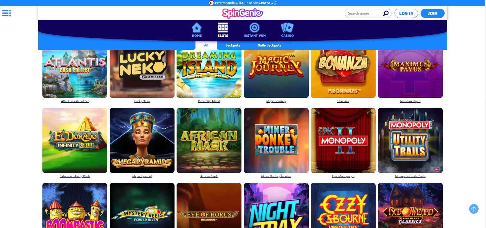 spin genie casino games uk