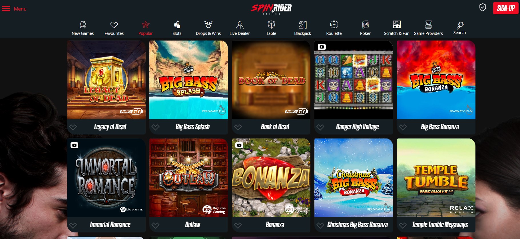 spinrider casino games