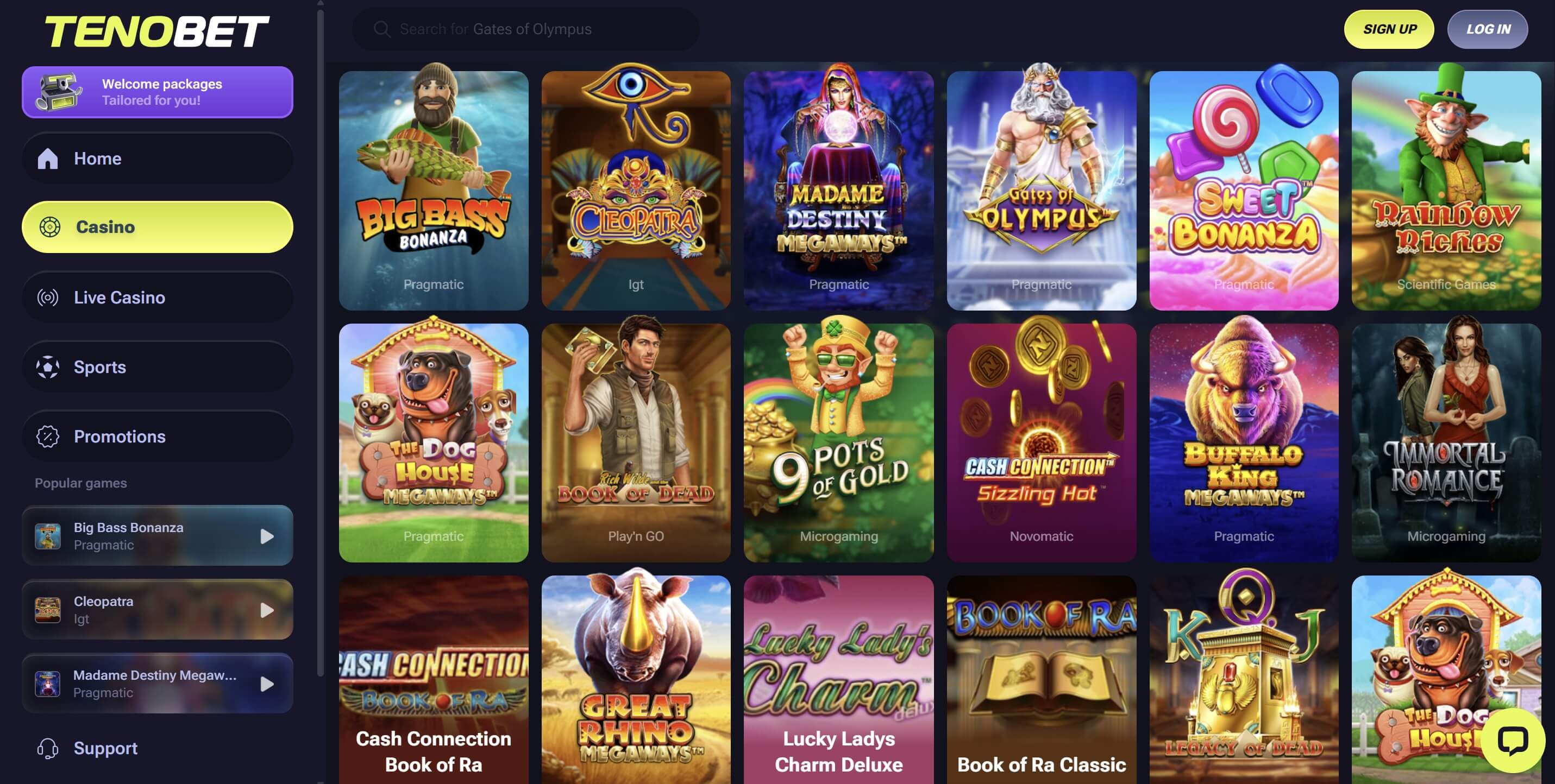 tenobet casino slots