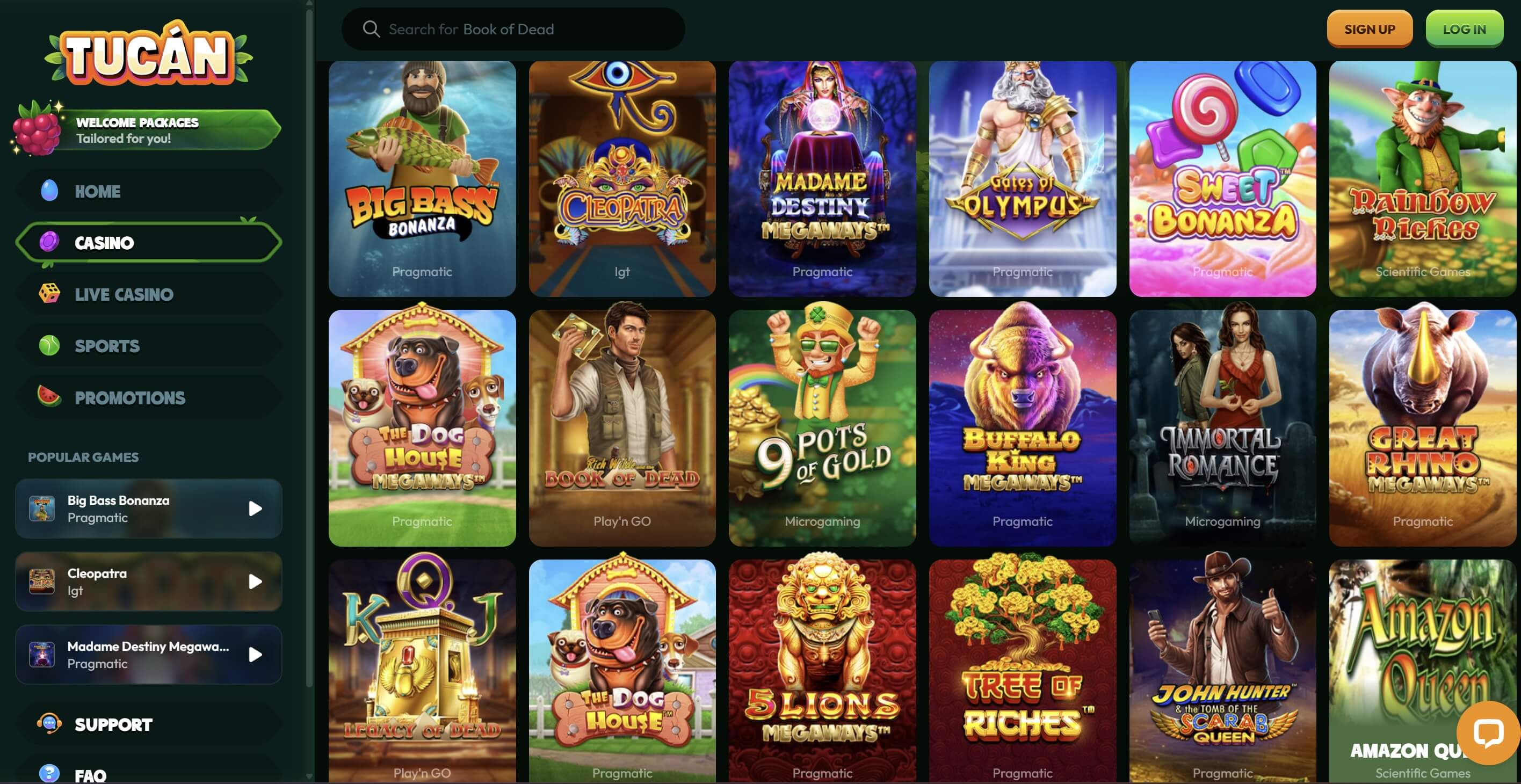 Tucan Casino slots