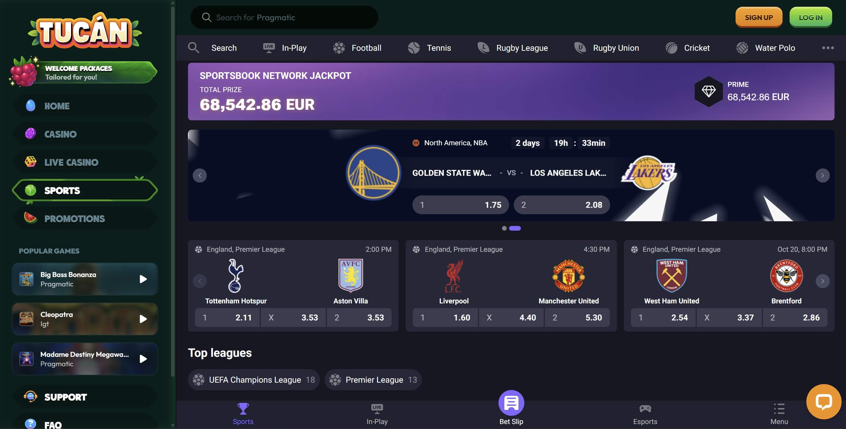 tucan casino sports betting lobby