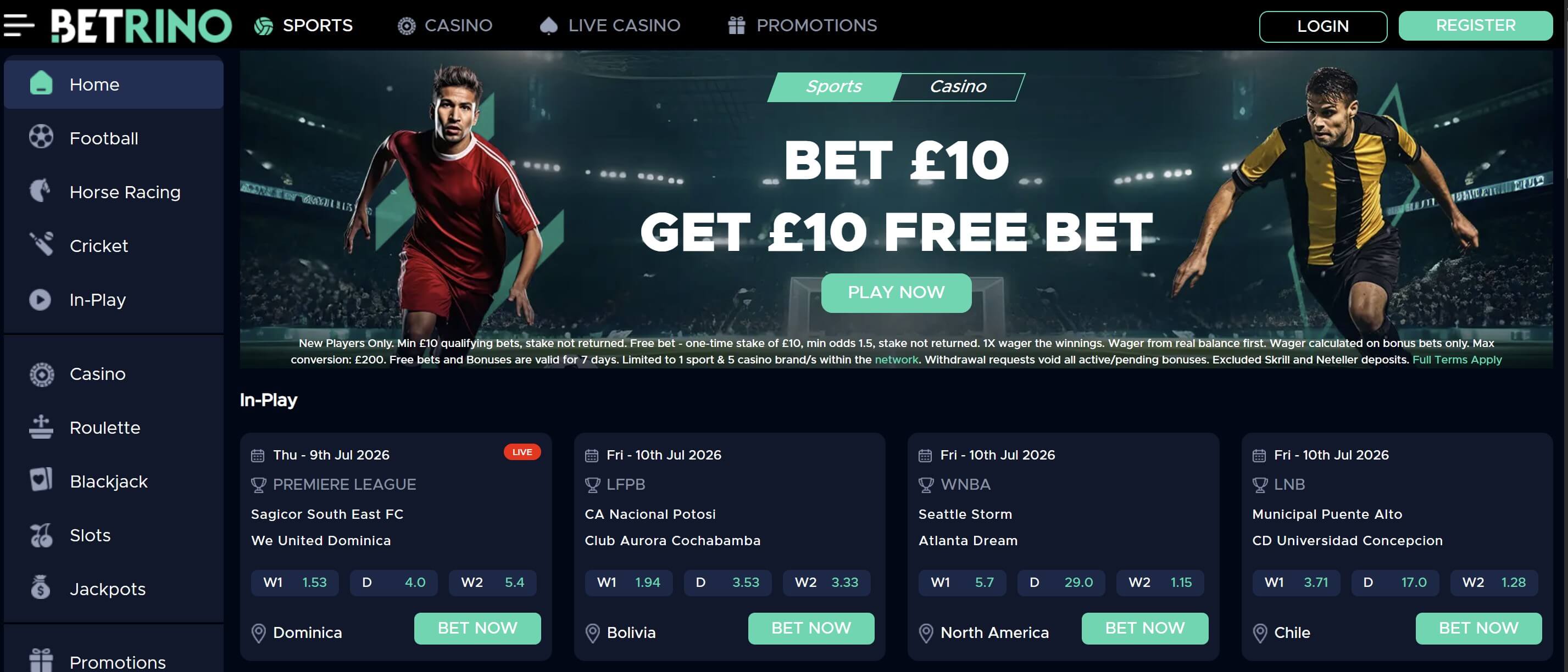 betrino sports betting lobby and welcome offer uk