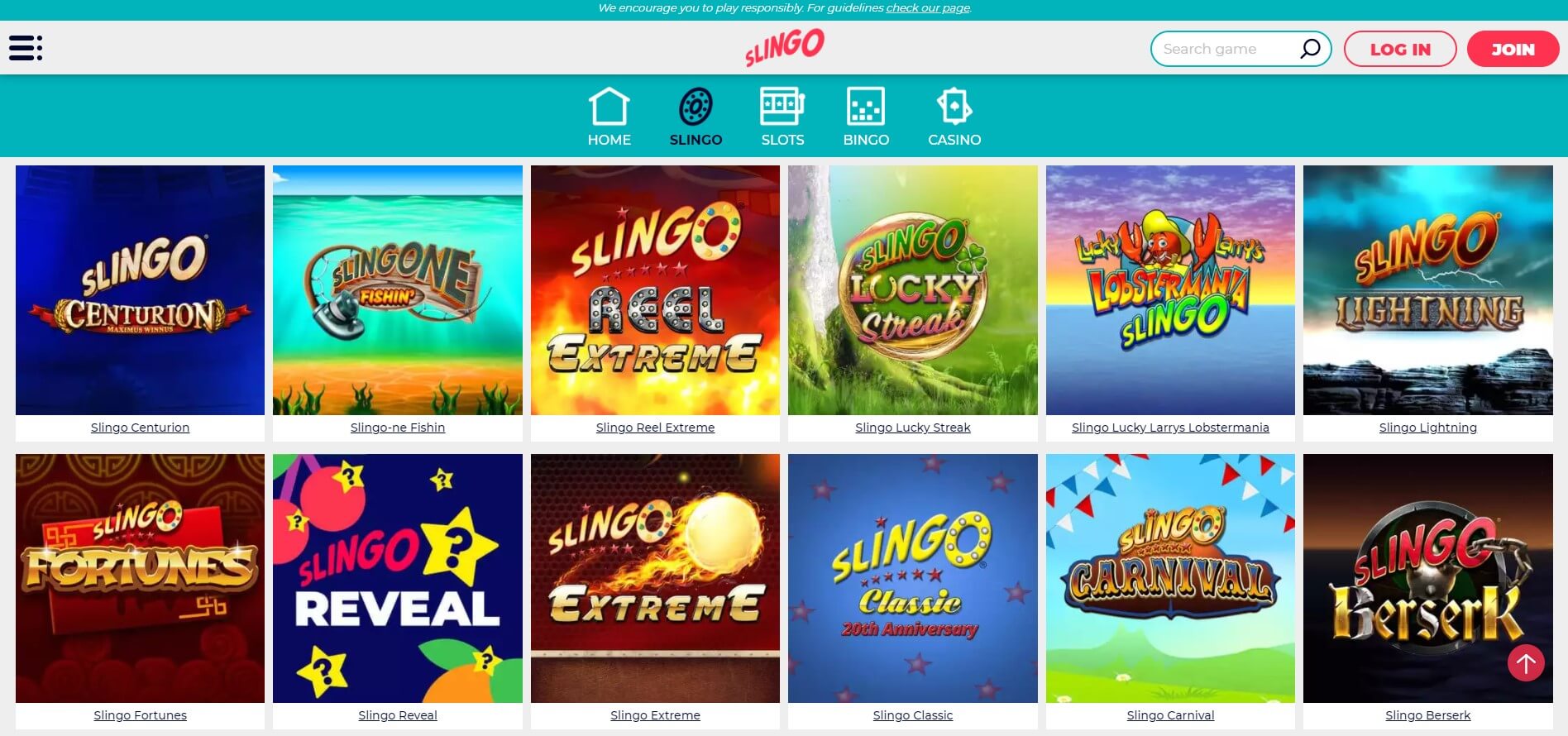 slingo casino games