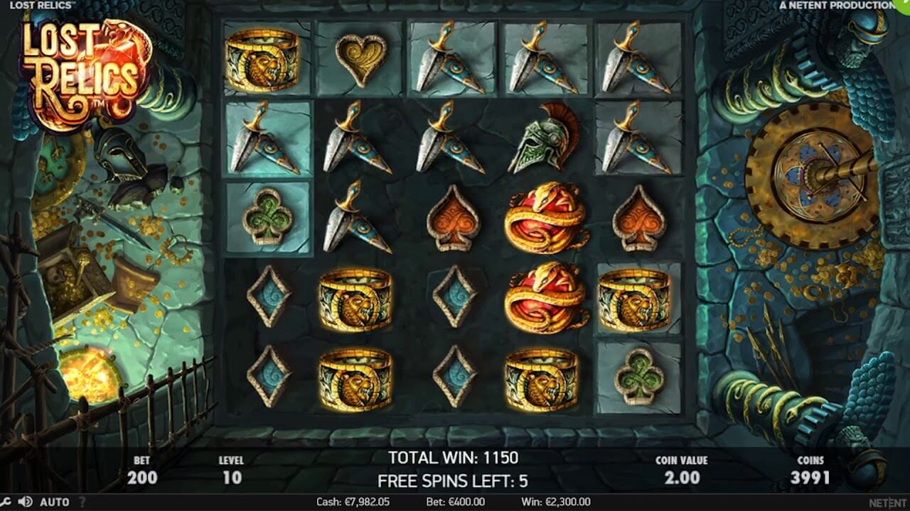 lost relics slot screen shot