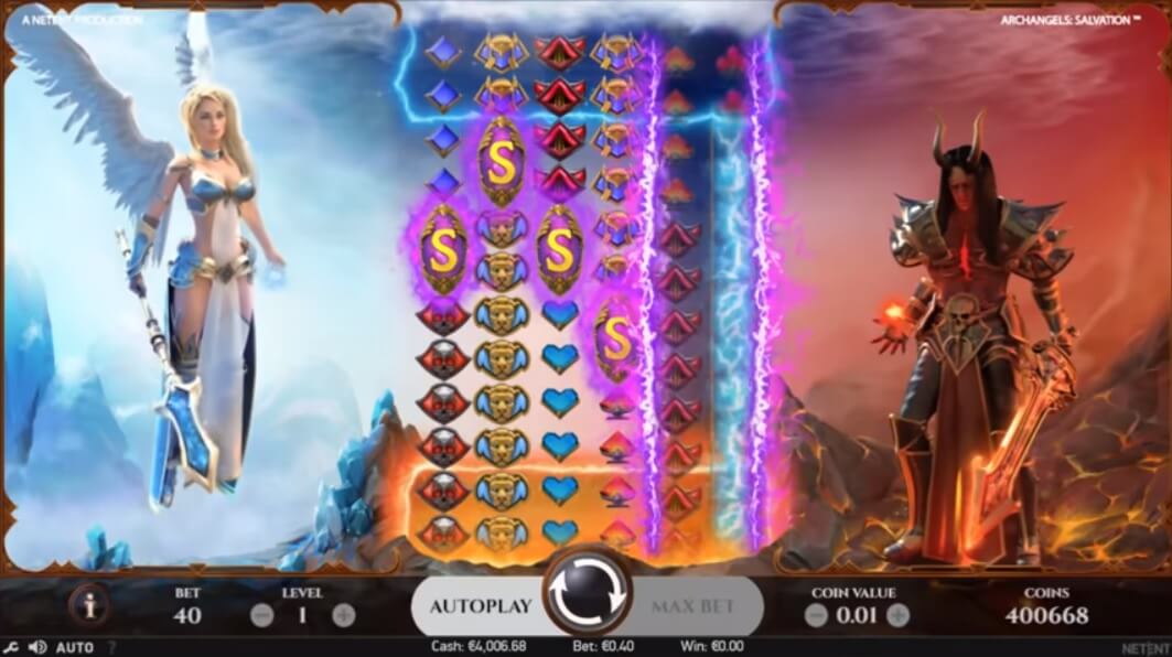 scree shot of archangels slot netent reels