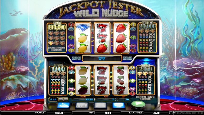 jackpot jester wild nudge slot reels