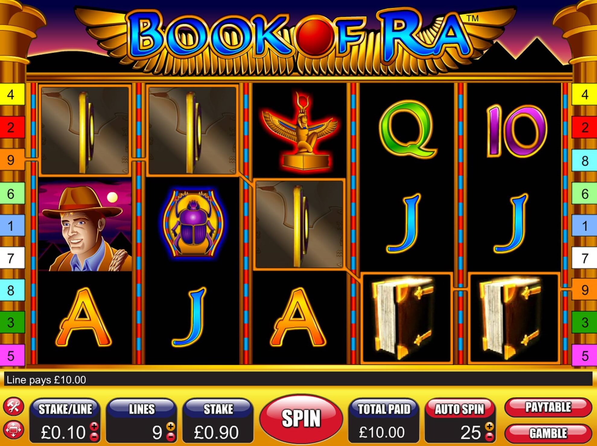 book of ra slot reels