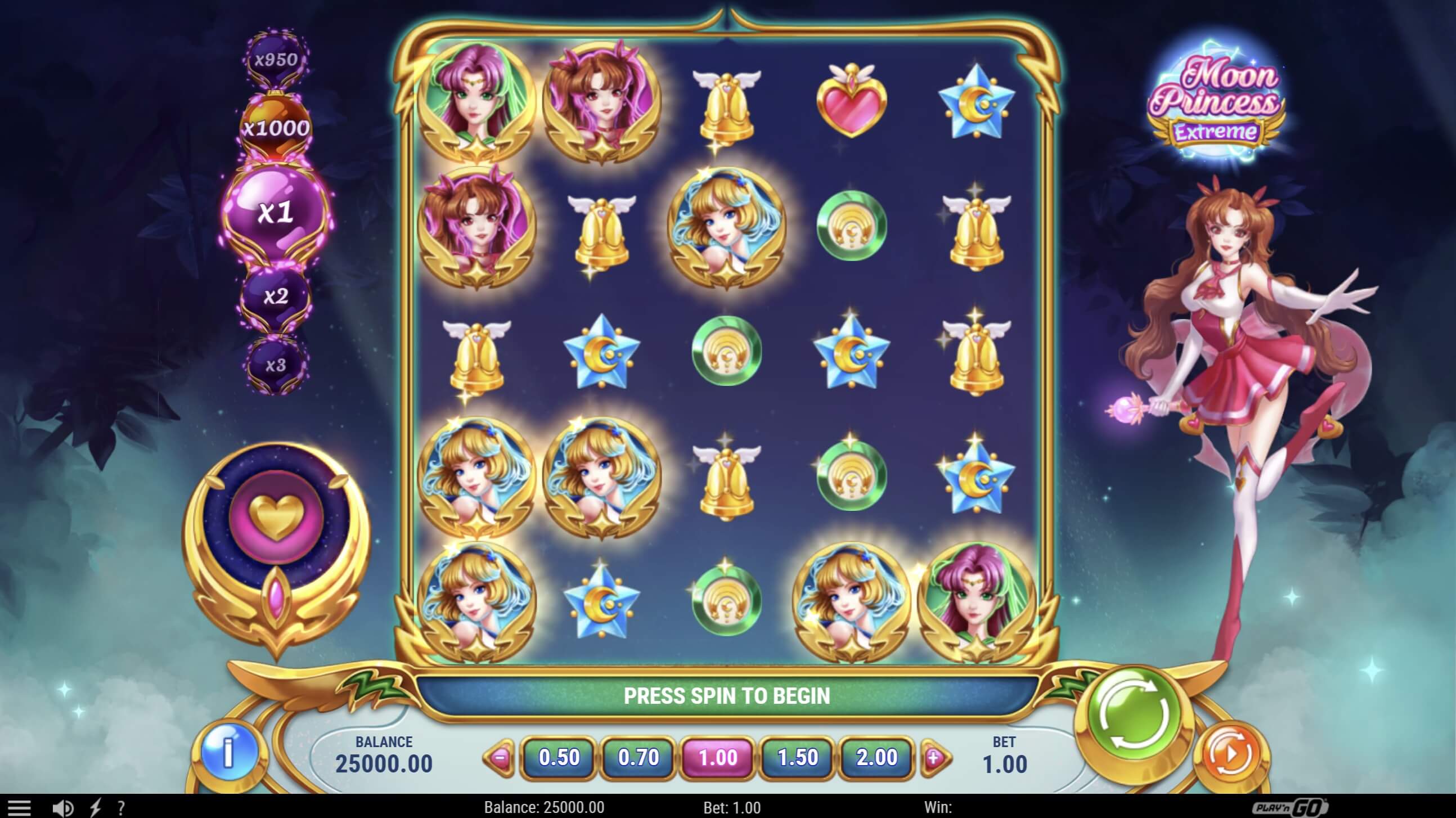 moon pricess etreme slot base game